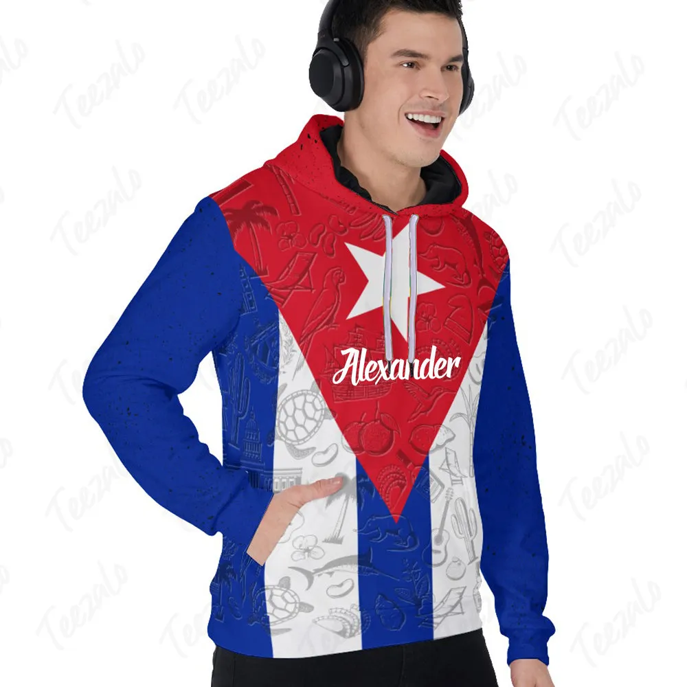Cuba Flag And Symbol Personalized Hoodie With Your Name