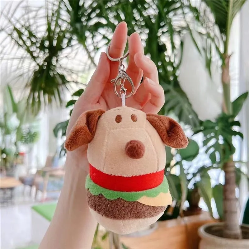 Cute Plush Food Keychains - Pizza, Burger, Fries, Toast