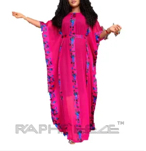 Deep Pink Color Unique Designed Long Party Gown