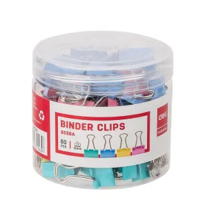 Deli Colourful Binder Clips 15mm Pack of 60 E8556