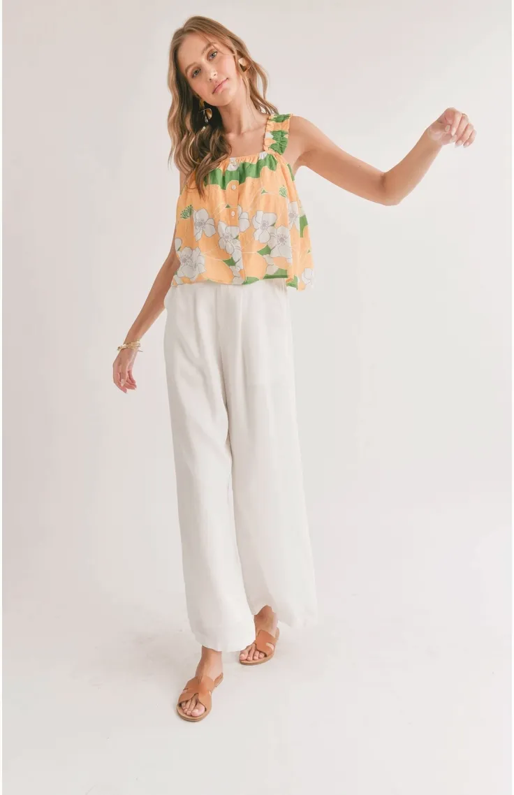 Desert Flower Rouched Strap Tank