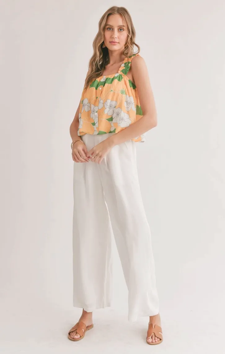 Desert Flower Rouched Strap Tank