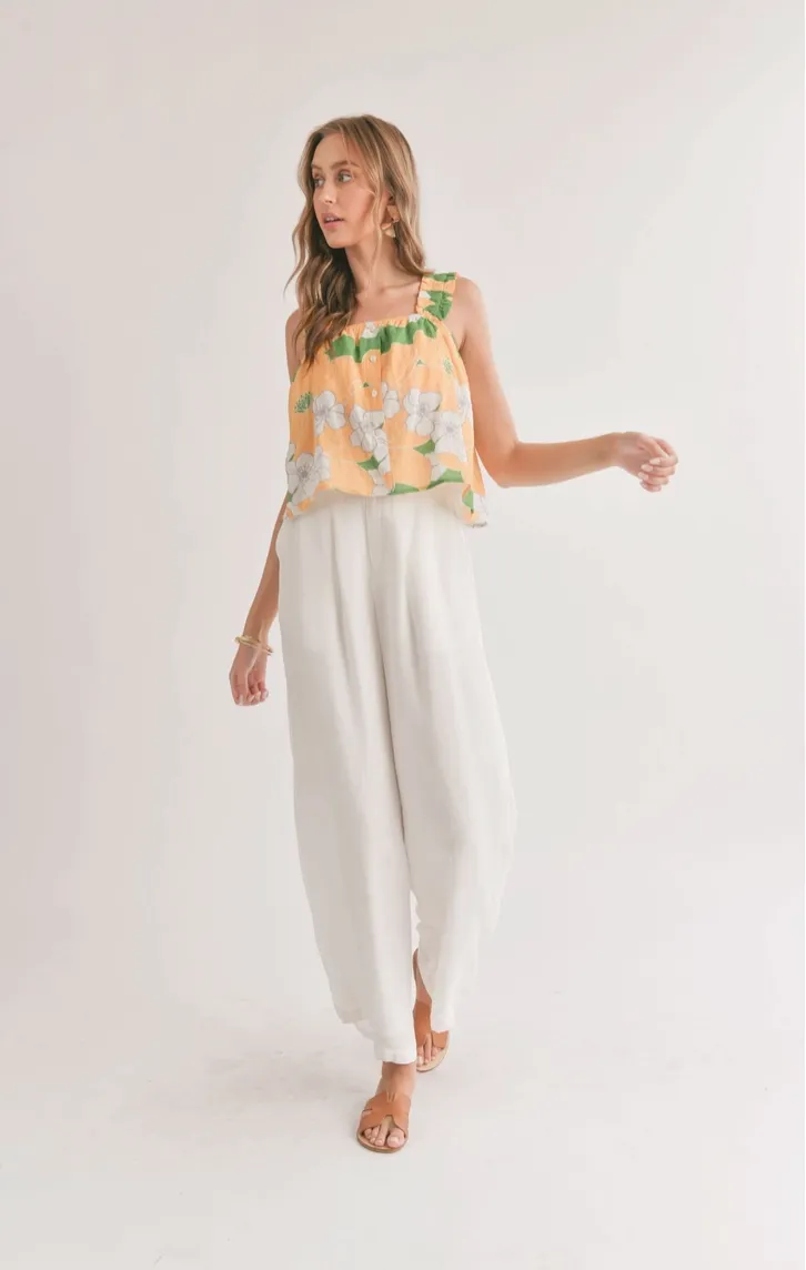 Desert Flower Rouched Strap Tank