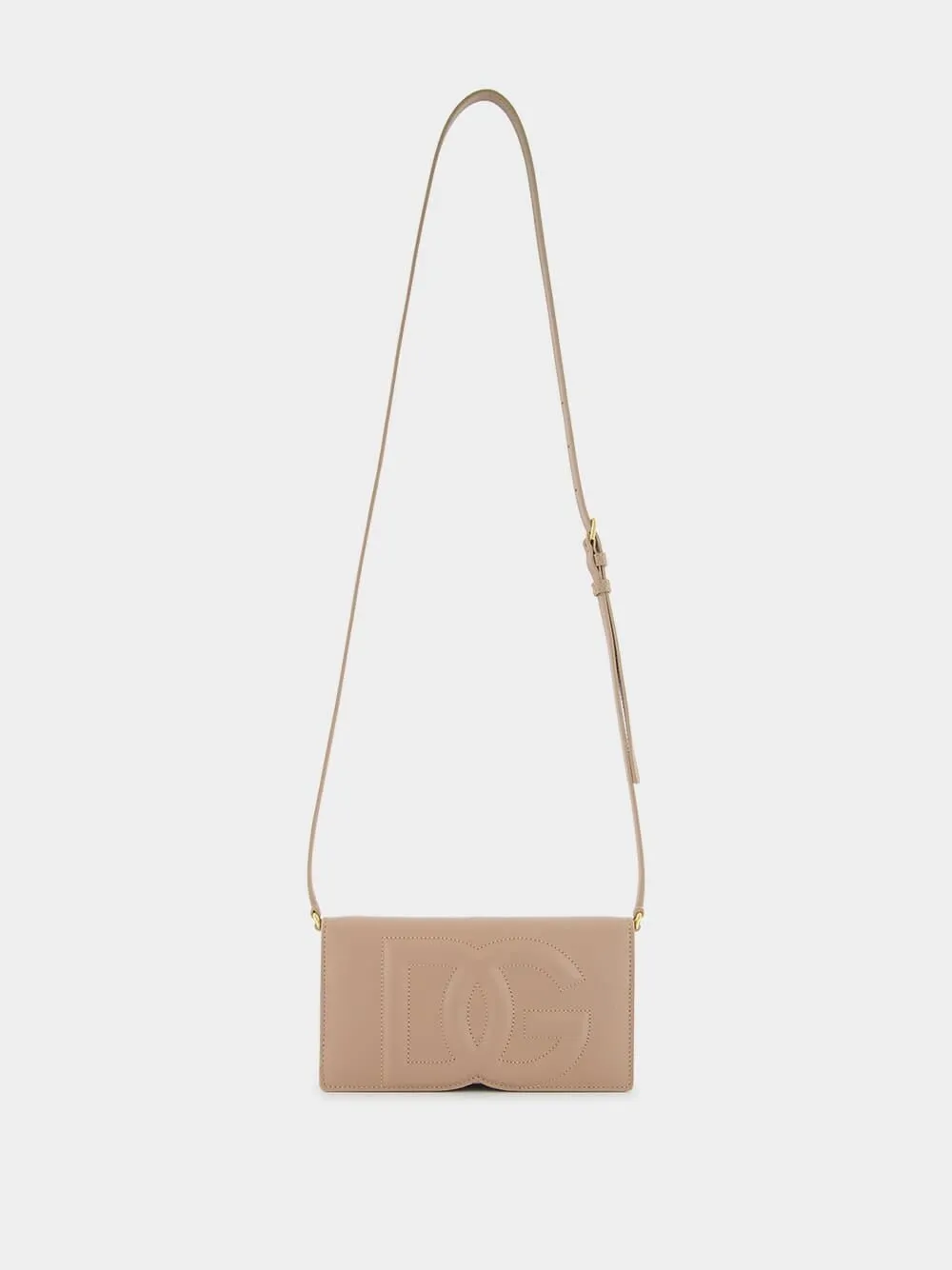 DG-Logo Leather Shoulder Bag