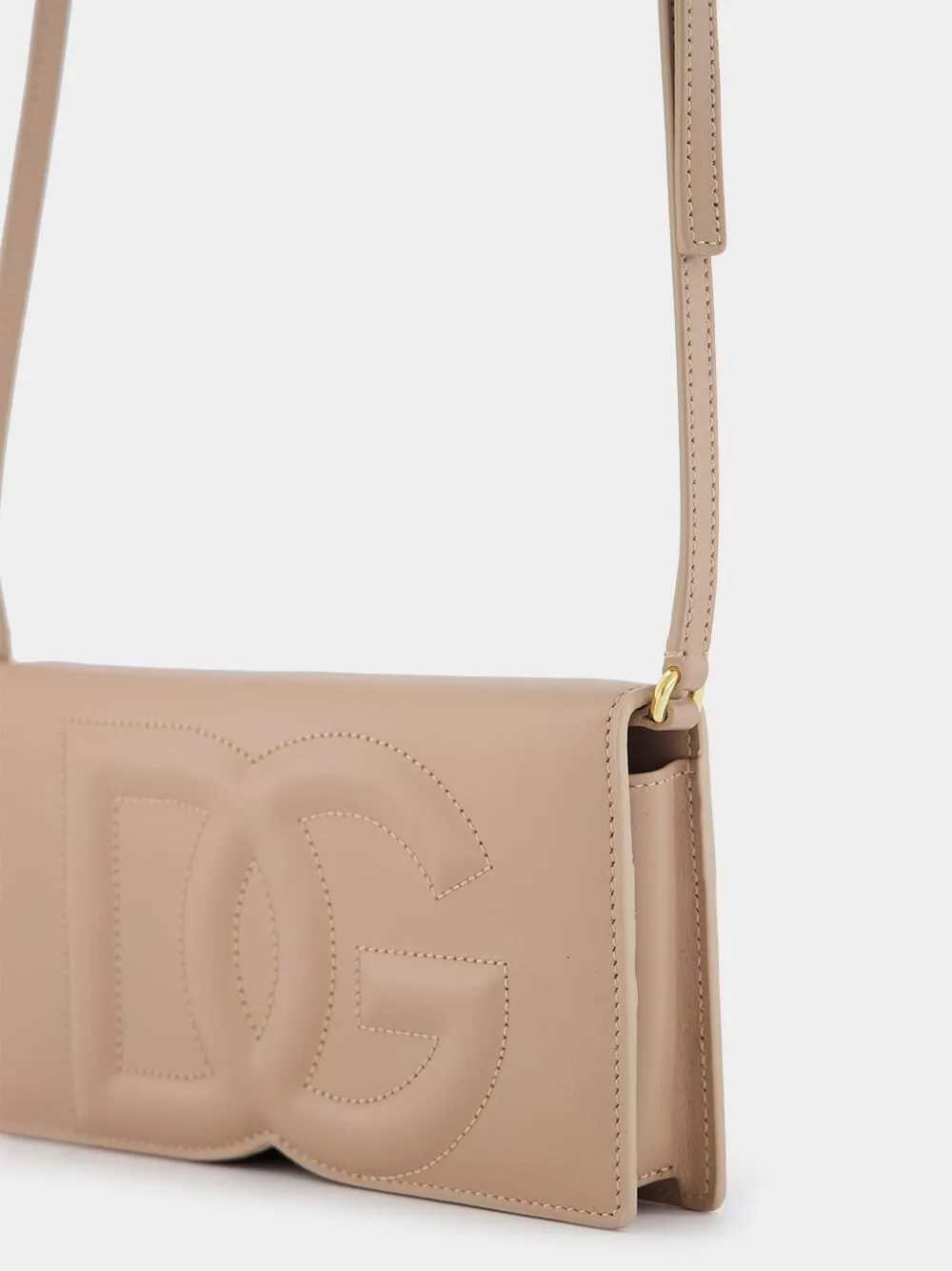 DG-Logo Leather Shoulder Bag
