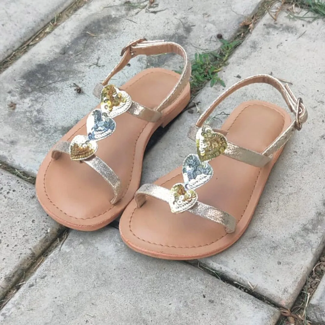 Dilly Silver & Gold Embroidered Sandals