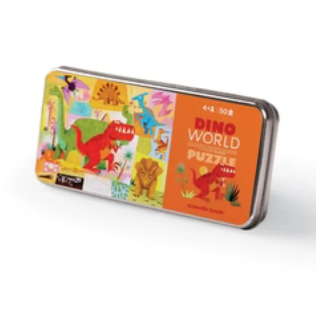 Dino World Puzzle in Tin Box