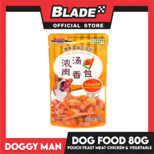 Doggyman Pouch Feast Dog Food 80g (Chicken And Vegetable) Z0177 Dog Pouch Food, Dog Wet Food