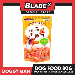 Doggyman Pouch Feast Dog Food 80g (Pork And Vegetable) Z0179 Dog Pouch Food, Dog Wet Food