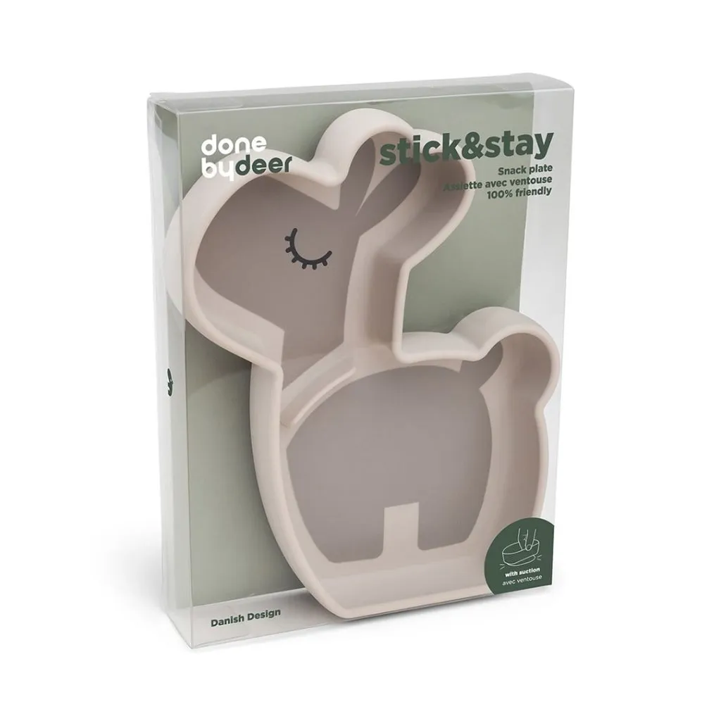 DONE BY DEER Silicone Stick&stay Snack Plate Lalee - Sand