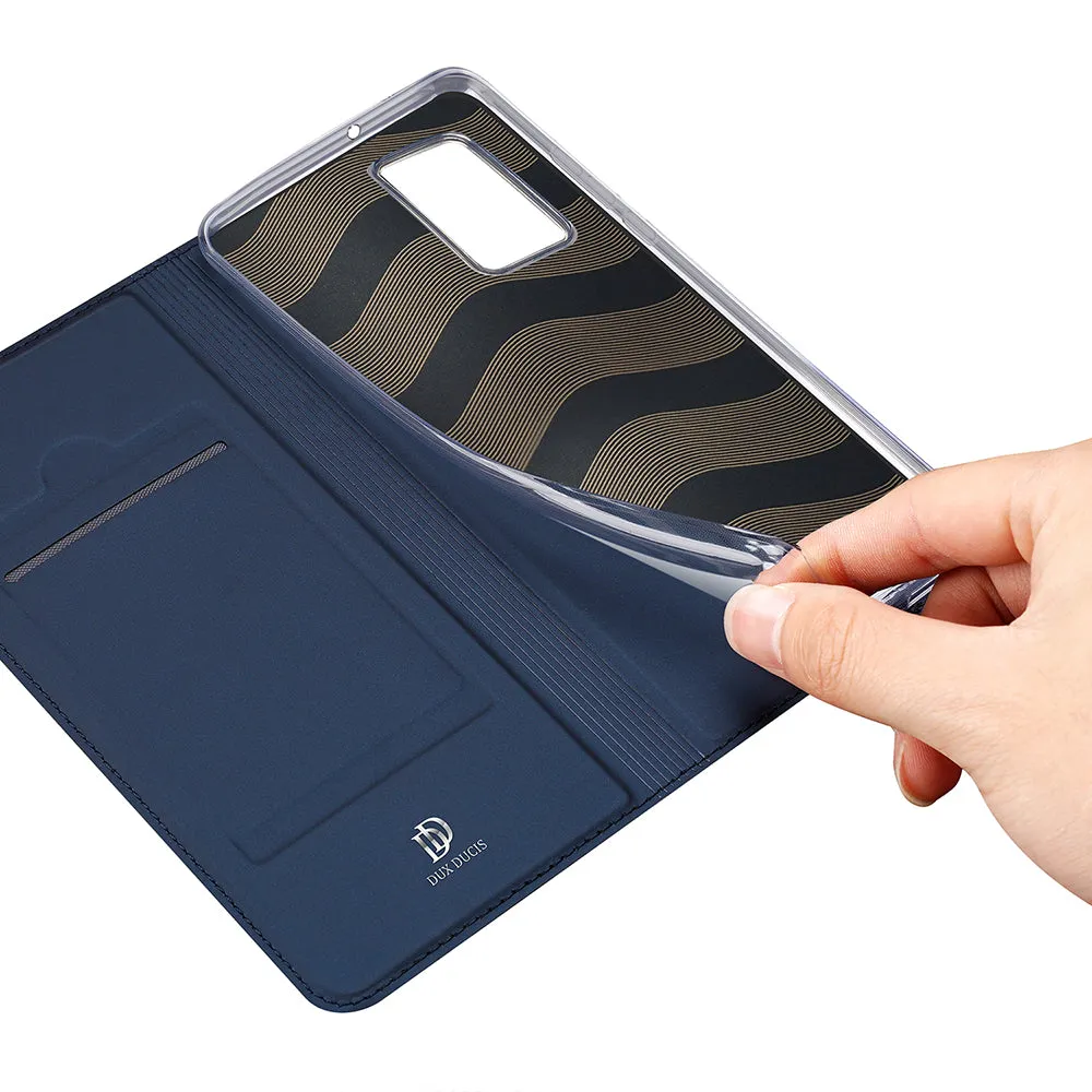 DUX DUCIS For HUAWEI P40 Leather Mobile Phone Cover Magnetic Protective Case Bracket with Cards Slot blue