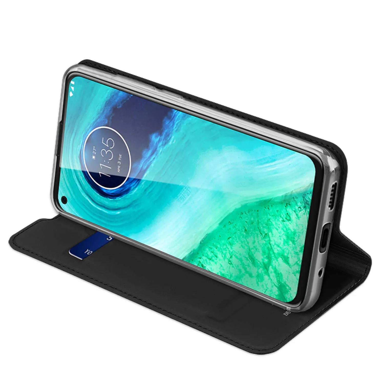 DUX DUCIS For Moto G8/G8 Power Leather Mobile Phone Cover Magnetic Protective Case Bracket with Cards Slot black_Moto G8