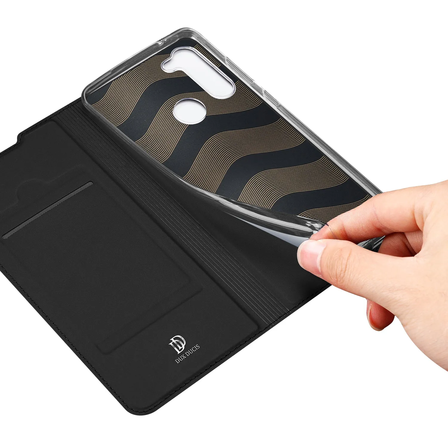 DUX DUCIS For Moto G8/G8 Power Leather Mobile Phone Cover Magnetic Protective Case Bracket with Cards Slot black_Moto G8