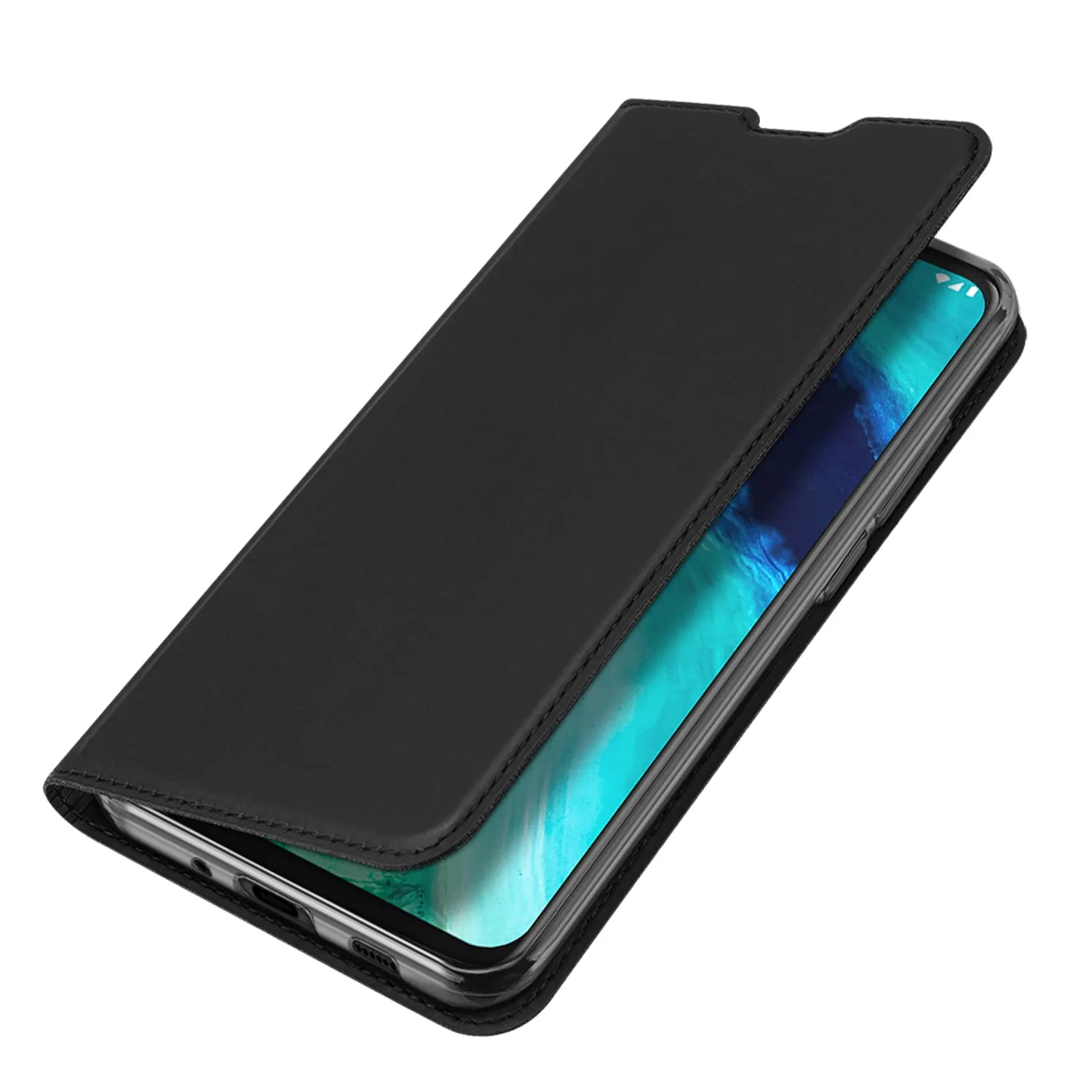 DUX DUCIS For Moto G8/G8 Power Leather Mobile Phone Cover Magnetic Protective Case Bracket with Cards Slot black_Moto G8