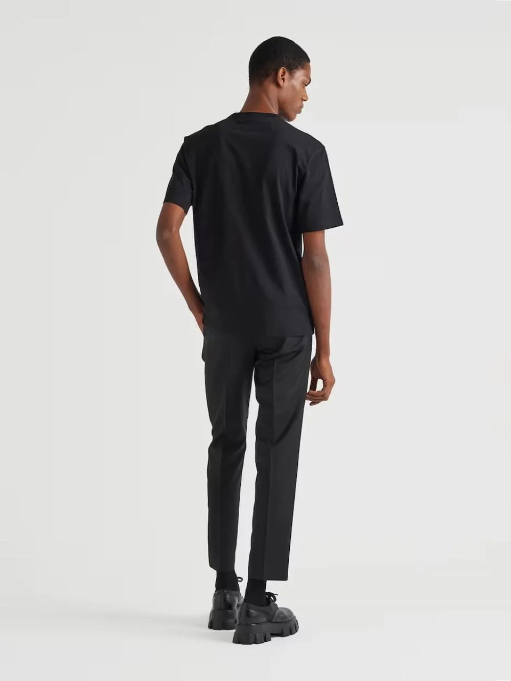 Embossed Prada Logo Cotton T-shirt