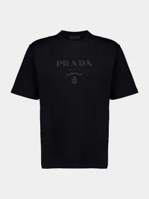 Embossed Prada Logo Cotton T-shirt