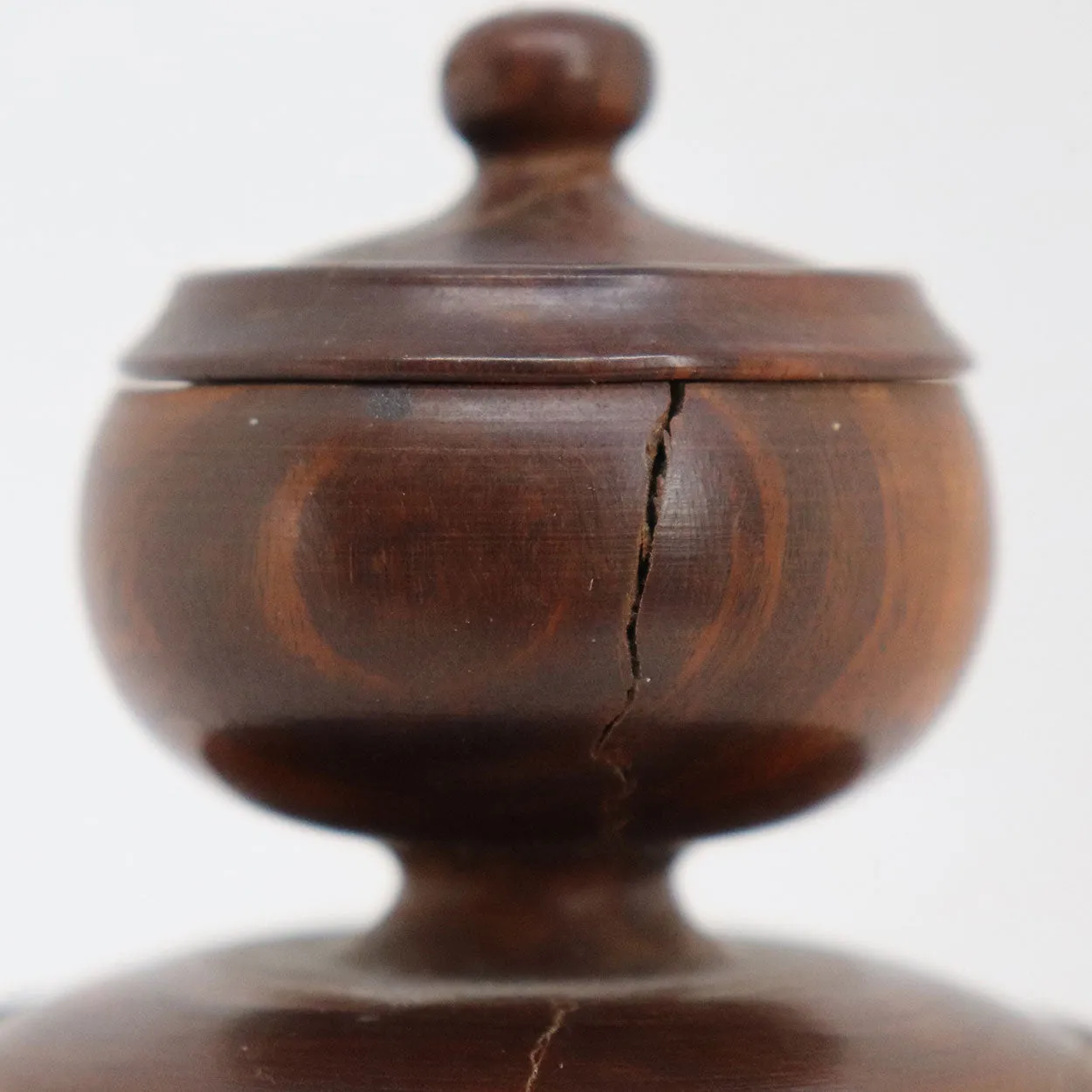 English Georgian Treen Laburnum Wood Two-Part Jar or Box