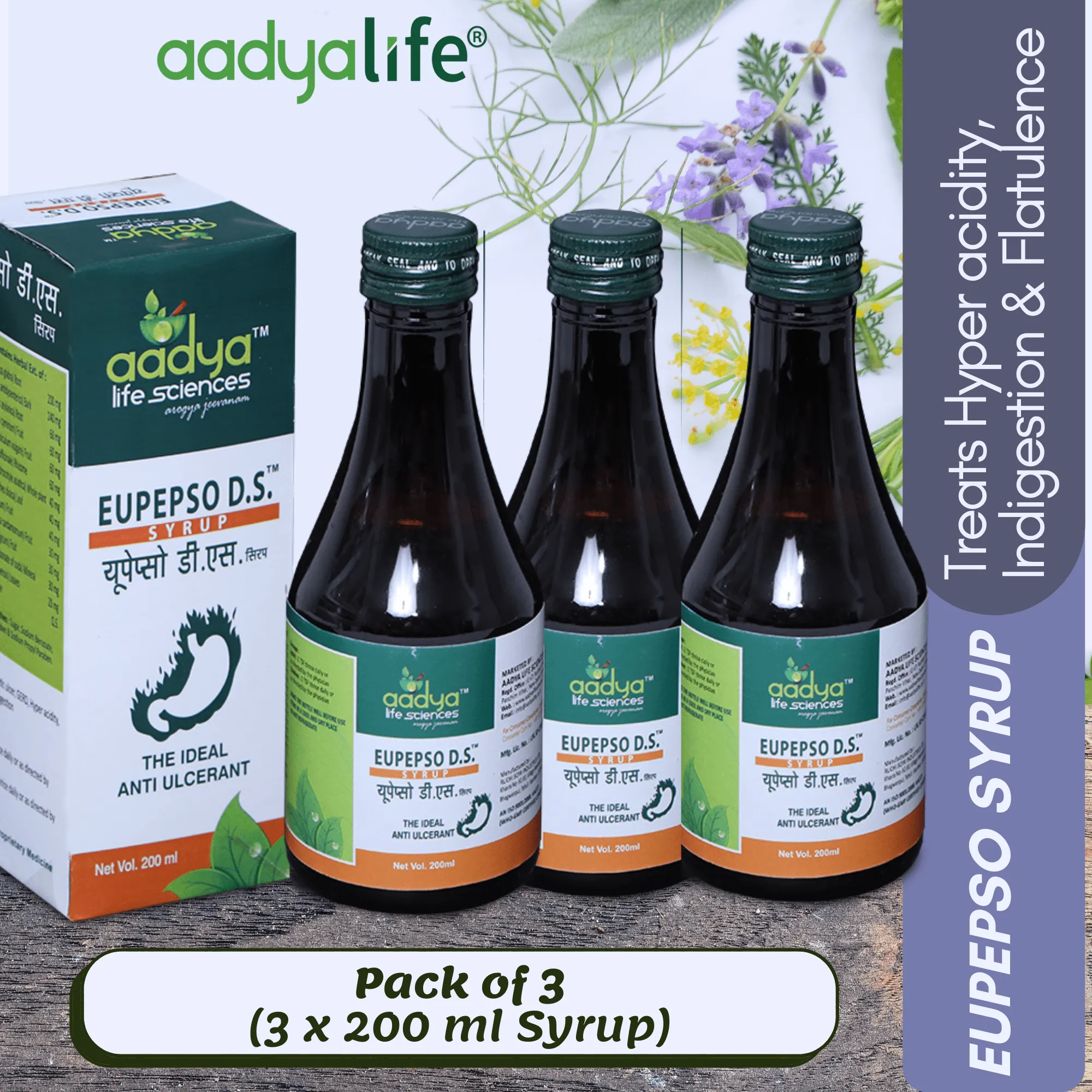 Eupepso D.S, A Herbal Formula for Hyper Acidity, Indigestion & Flatulence
