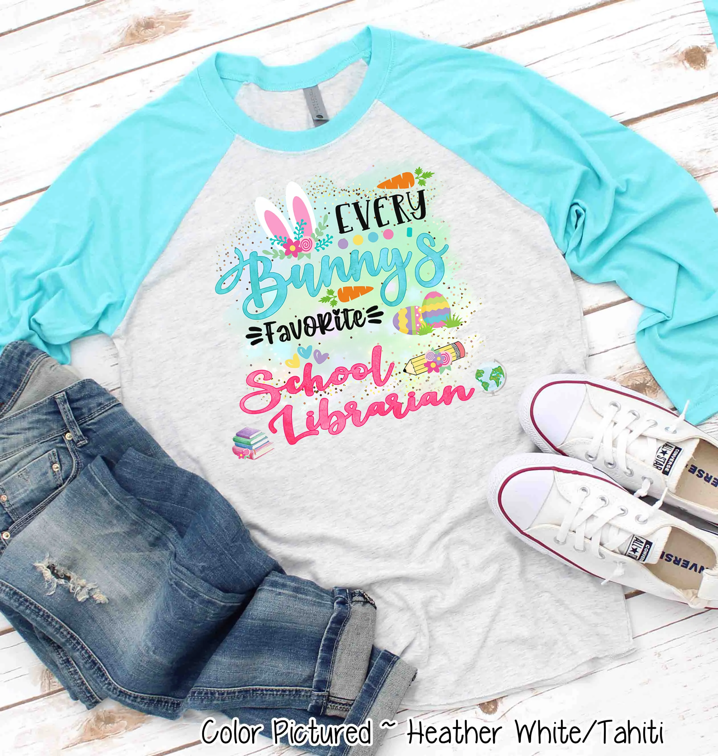 Every Bunny's Favorite School Librarian Easter Raglan Tee