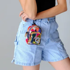 FABRIC SHREDS 251.64 MINI BACKPACK TRINKET