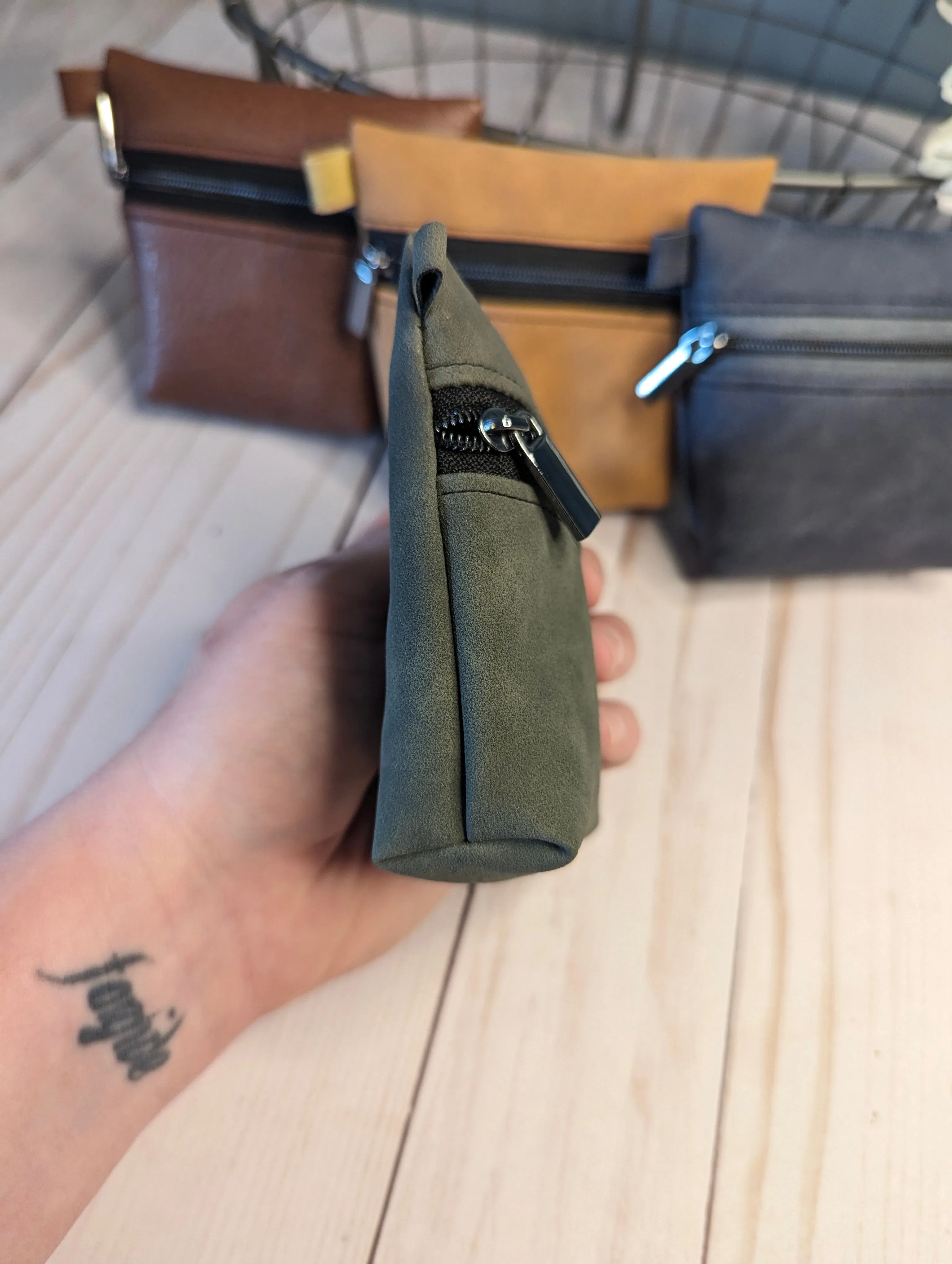 Faux Suede Mini Pouch