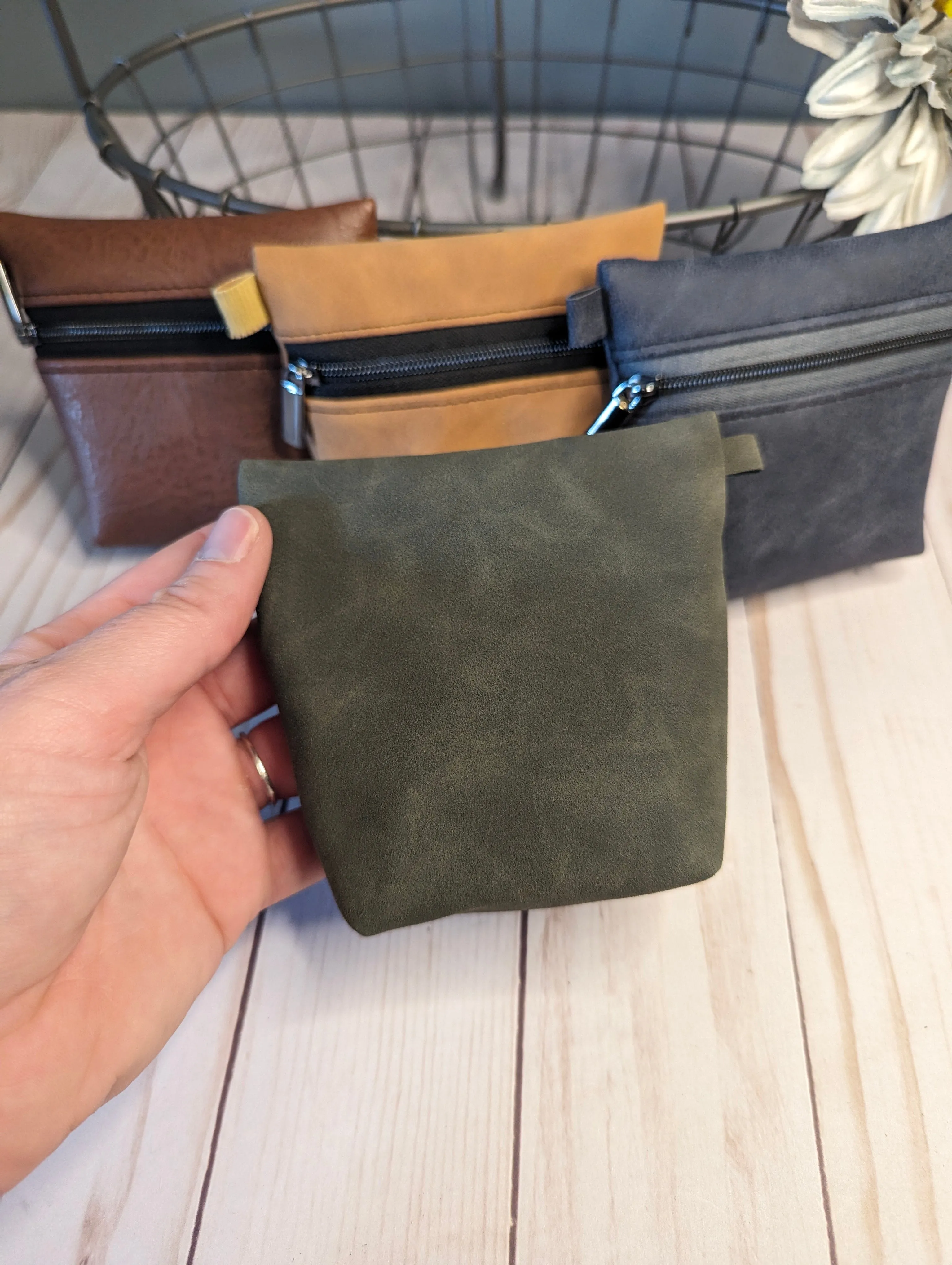 Faux Suede Mini Pouch