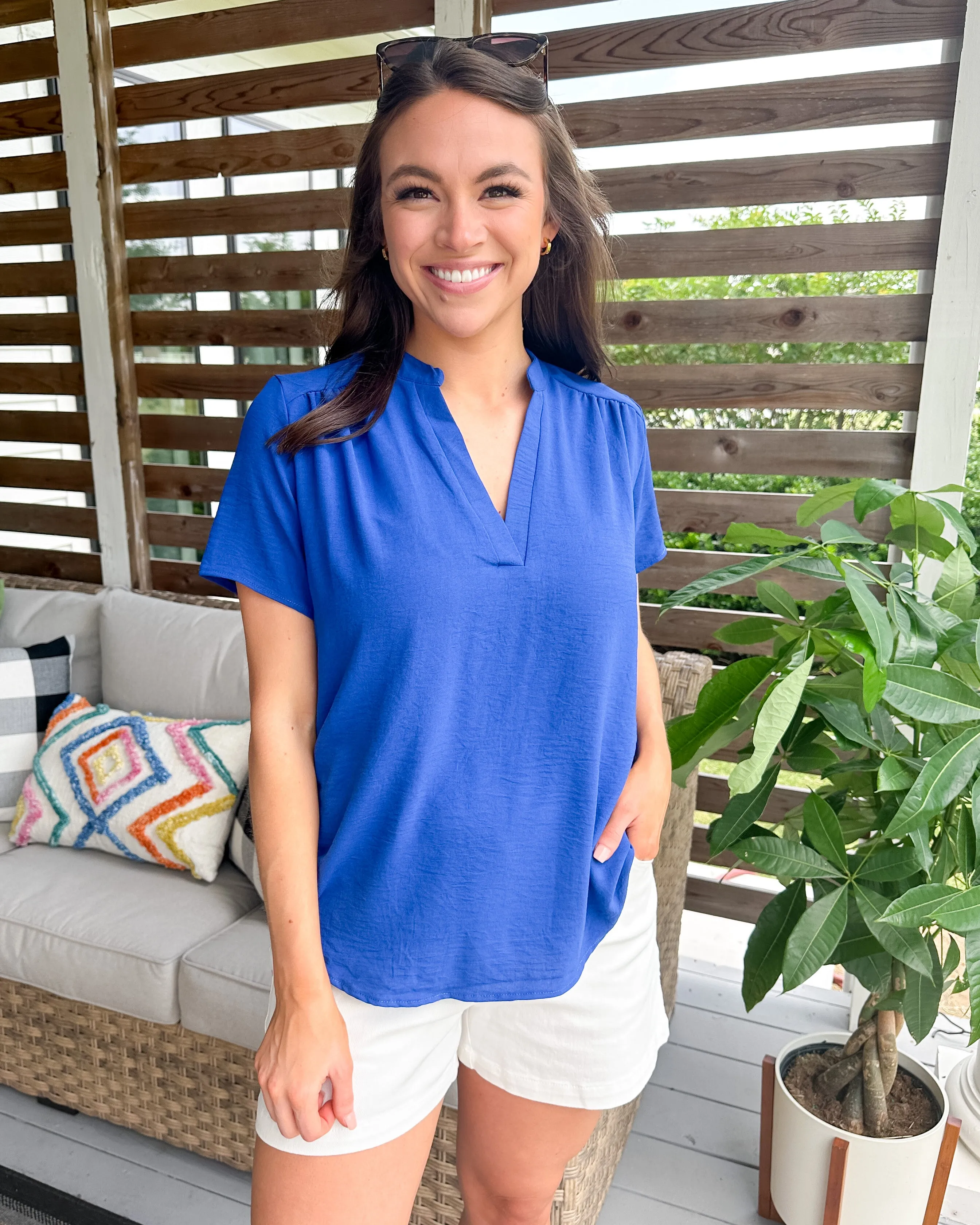 First Date Top In Colbalt