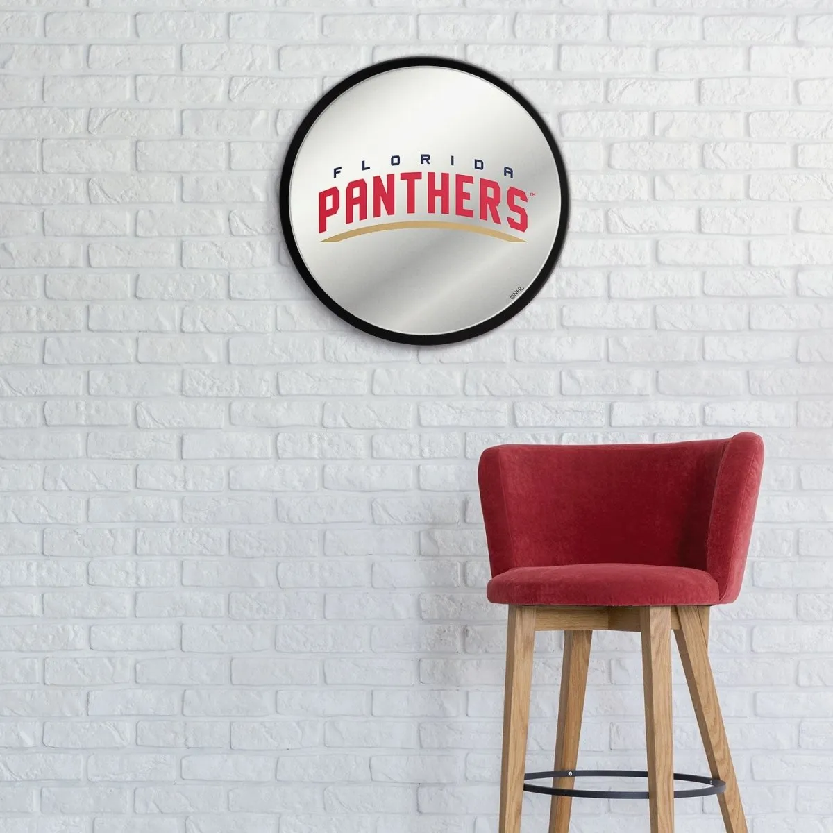 Florida Panthers: Secondary Logo - Modern Disc Mirrored Wall Sign