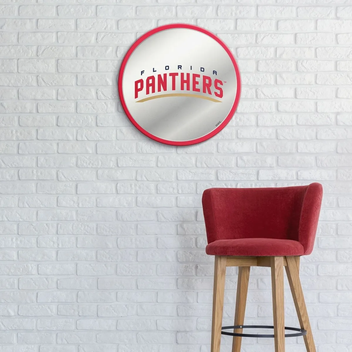 Florida Panthers: Secondary Logo - Modern Disc Mirrored Wall Sign