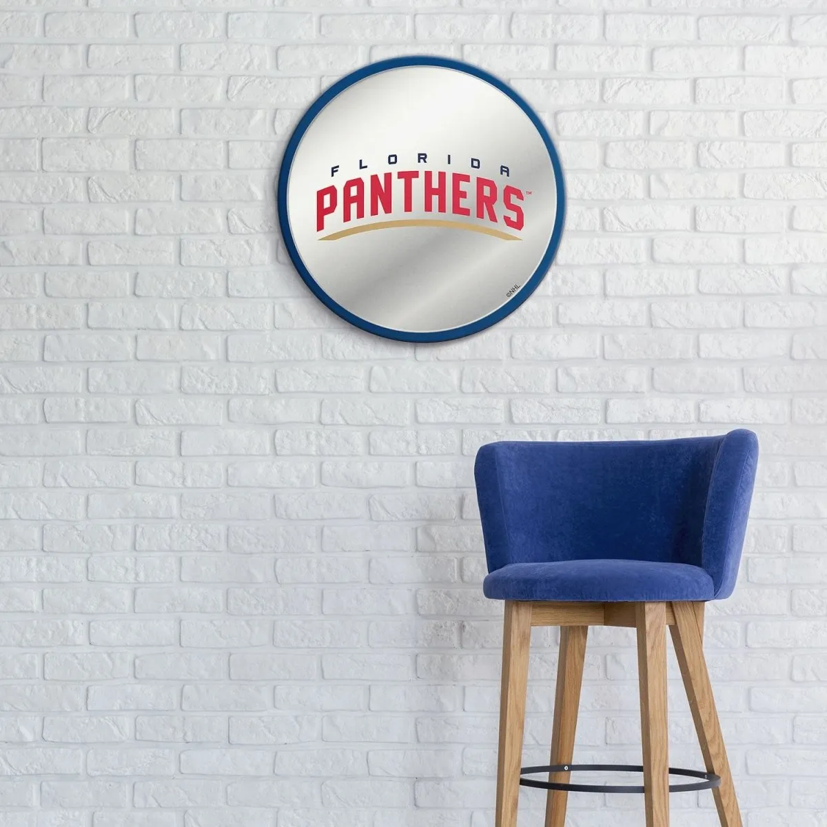 Florida Panthers: Secondary Logo - Modern Disc Mirrored Wall Sign