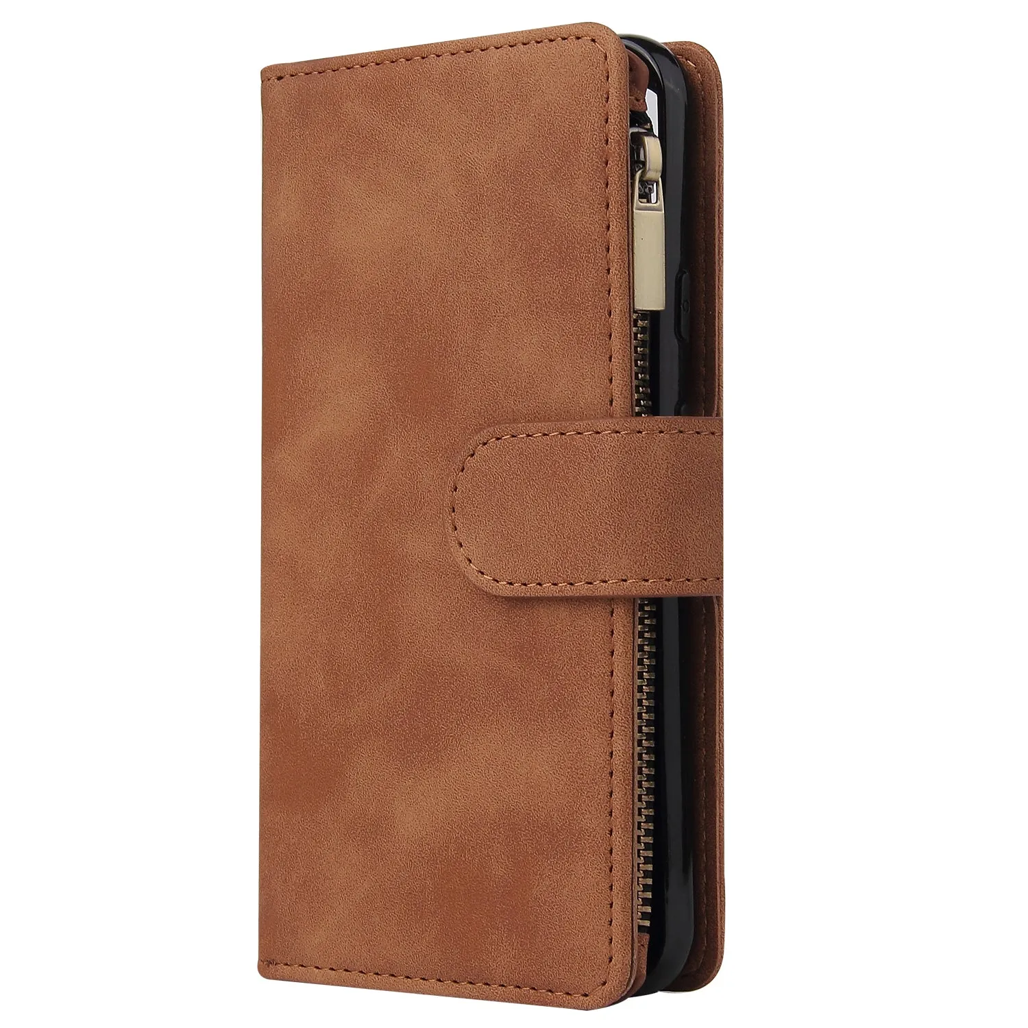 For Google Pixel 4A  Leather Mobile Phone Cover with Cards Slot Zipper Purse Phone Bracket 2 blue