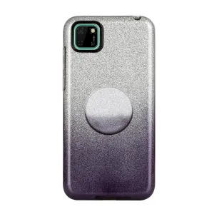 For HUAWEI Mate 30/Nova 5I pro/Mate 30 Pro/PSmart /Y5P/Y6P 2020 Phone Case Gradient Color Glitter Powder Phone Cover with Airbag Bracket black