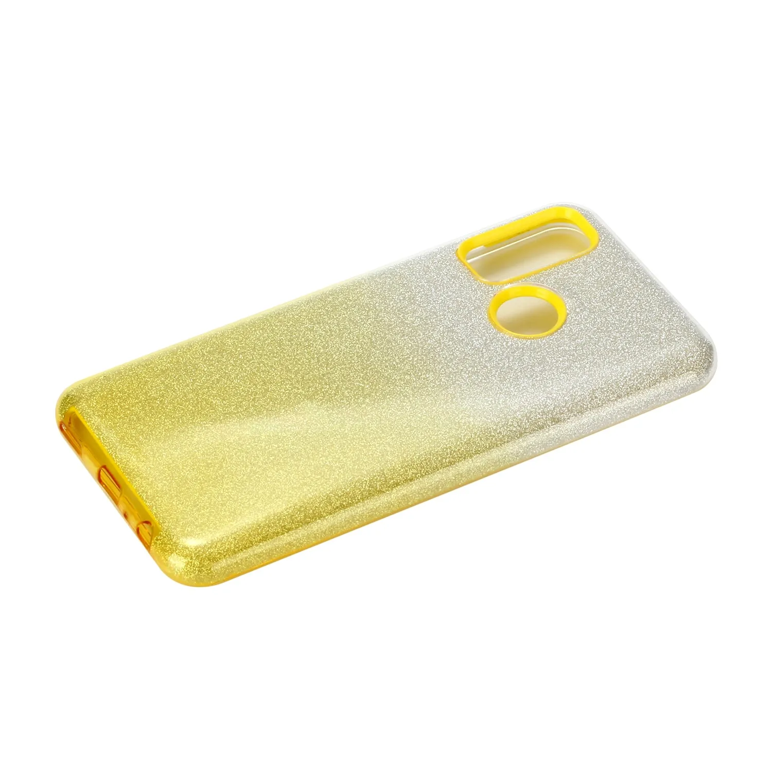 For HUAWEI Mate 30/Nova 5I pro/Mate 30 Pro/PSmart /Y5P/Y6P 2020 Phone Case Gradient Color Glitter Powder Phone Cover with Airbag Bracket yellow