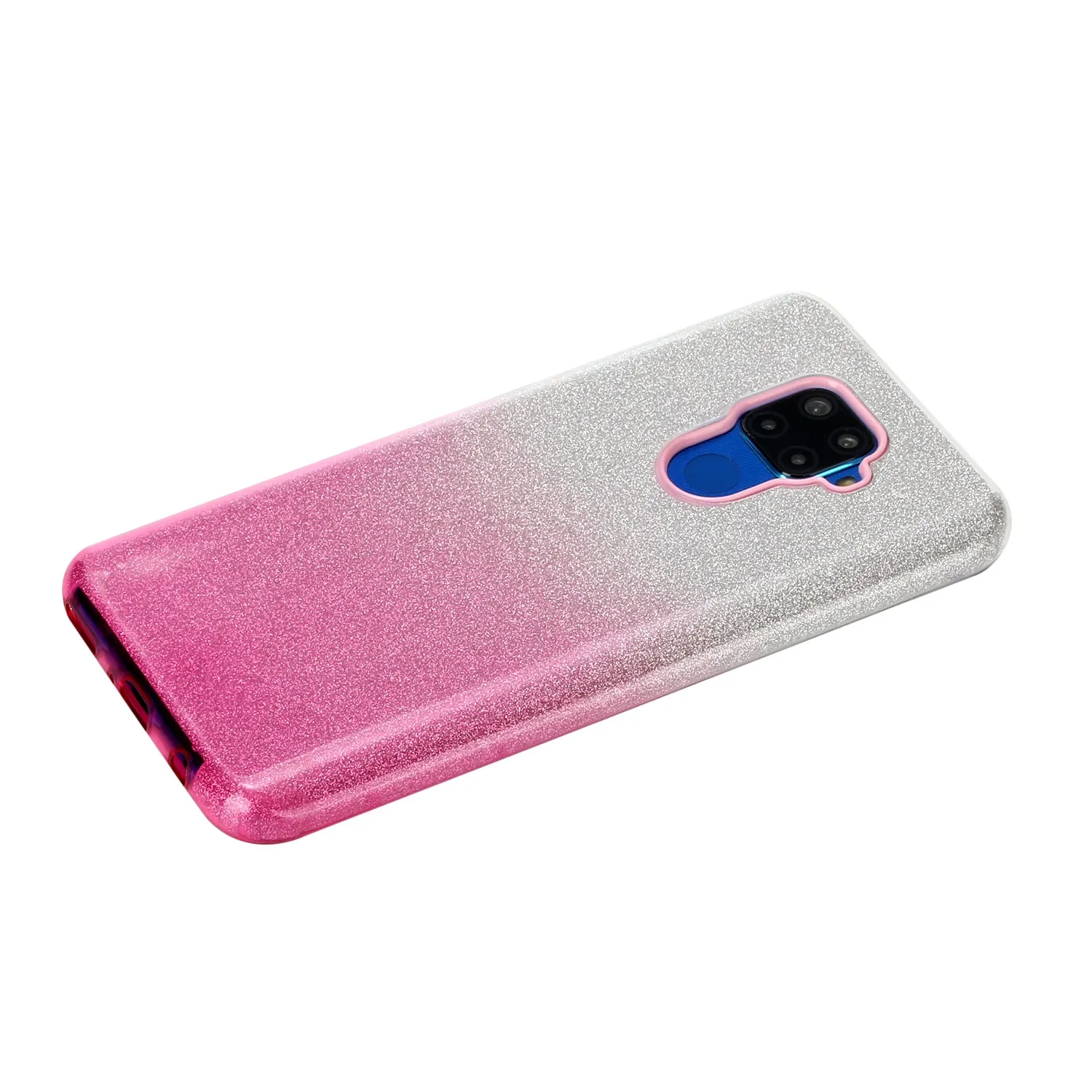 For HUAWEI Mate 30/Nova 5I pro/Mate 30 Pro/PSmart /Y5P/Y6P 2020 Phone Case Gradient Color Glitter Powder Phone Cover with Airbag Bracket yellow