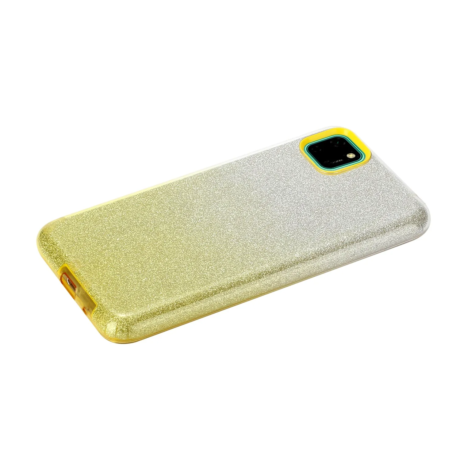For HUAWEI Mate 30/Nova 5I pro/Mate 30 Pro/PSmart /Y5P/Y6P 2020 Phone Case Gradient Color Glitter Powder Phone Cover with Airbag Bracket yellow