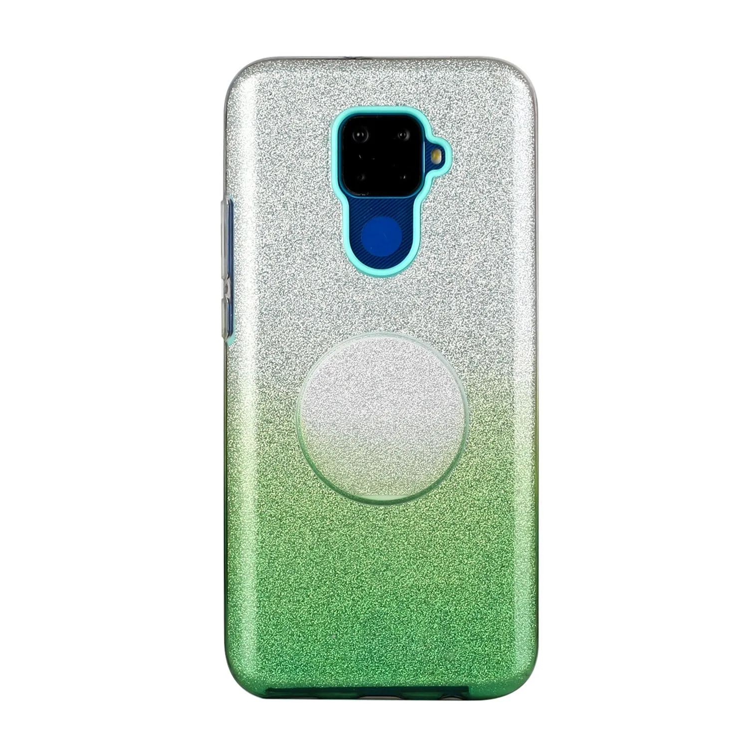 For HUAWEI Mate 30/Nova 5I pro/Mate 30 Pro/PSmart /Y5P/Y6P 2020 Phone Case Gradient Color Glitter Powder Phone Cover with Airbag Bracket yellow