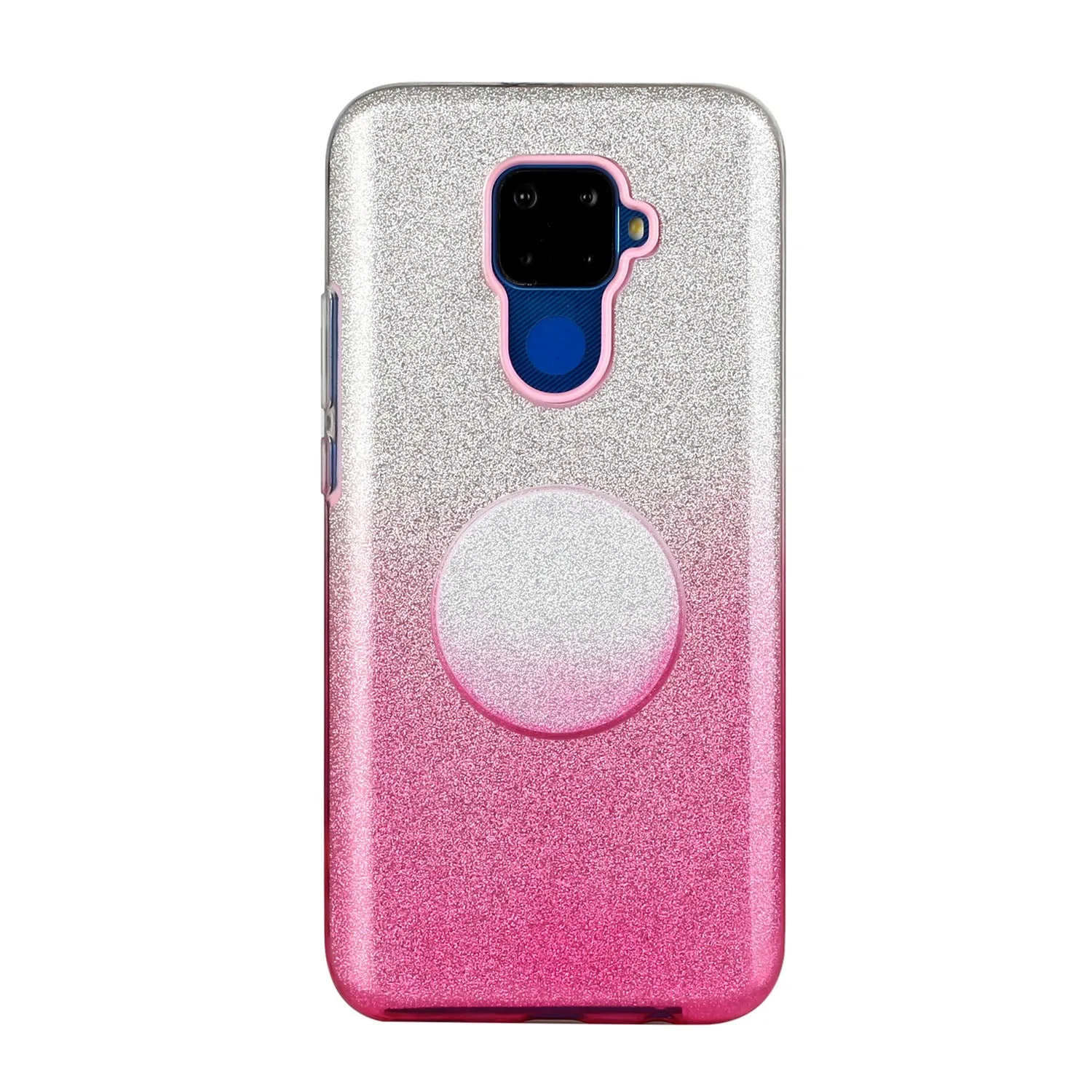 For HUAWEI Mate 30/Nova 5I pro/Mate 30 Pro/PSmart /Y5P/Y6P 2020 Phone Case Gradient Color Glitter Powder Phone Cover with Airbag Bracket yellow