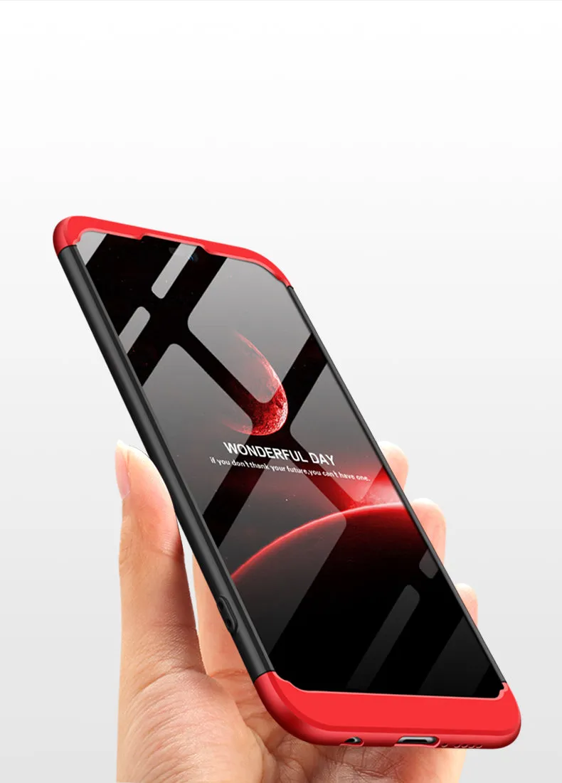 For HUAWEI NOVA 3 3 in 1 360 Degree Non-slip Shockproof Full Protective Case Red black red