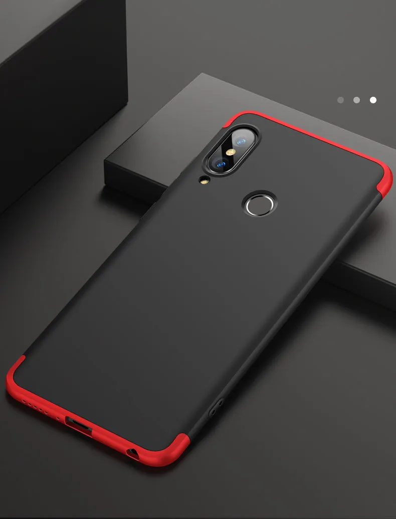 For HUAWEI NOVA 3 3 in 1 360 Degree Non-slip Shockproof Full Protective Case Red black red