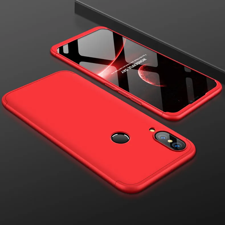 For HUAWEI NOVA 3 3 in 1 360 Degree Non-slip Shockproof Full Protective Case Red black red