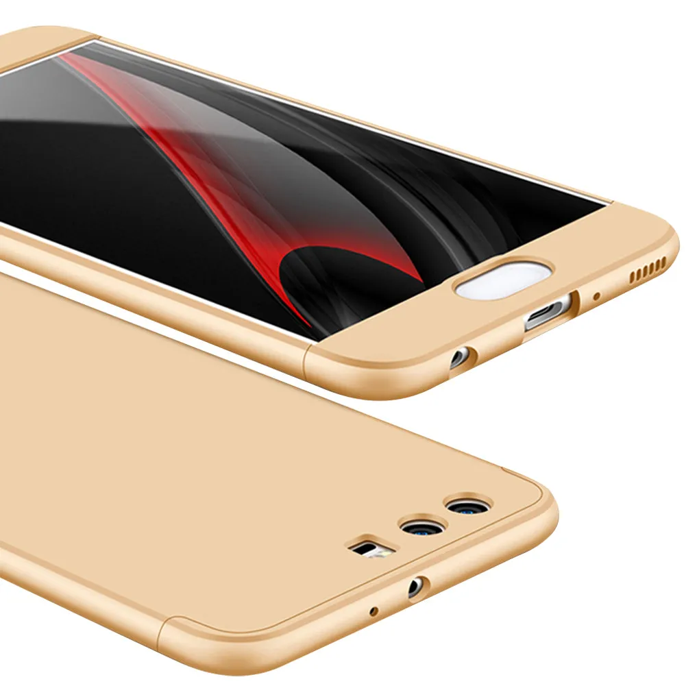 For HUAWEI P10 Plus Ultra Slim Back Cover Non-slip Shockproof 360 Degree Full Protective Case Gold
