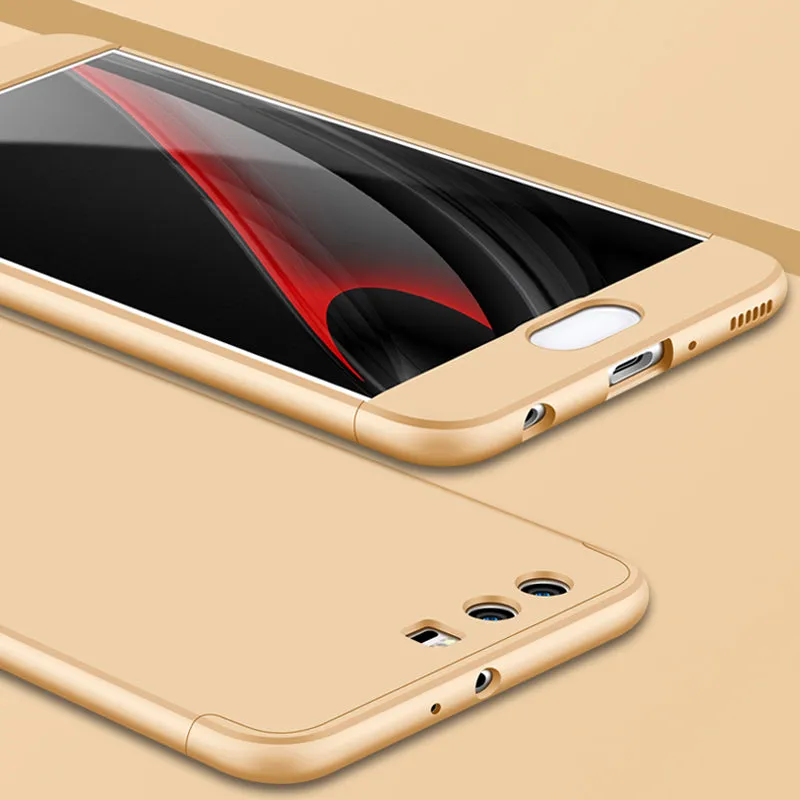For HUAWEI P10 Plus Ultra Slim Back Cover Non-slip Shockproof 360 Degree Full Protective Case Gold