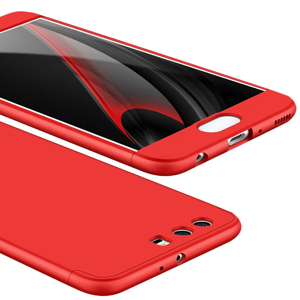 For HUAWEI P10 Plus Ultra Slim Back Cover Non-slip Shockproof 360 Degree Full Protective Case red