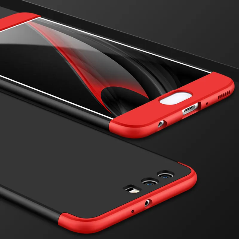 For HUAWEI P10 Plus Ultra Slim Back Cover Non-slip Shockproof 360 Degree Full Protective Case red