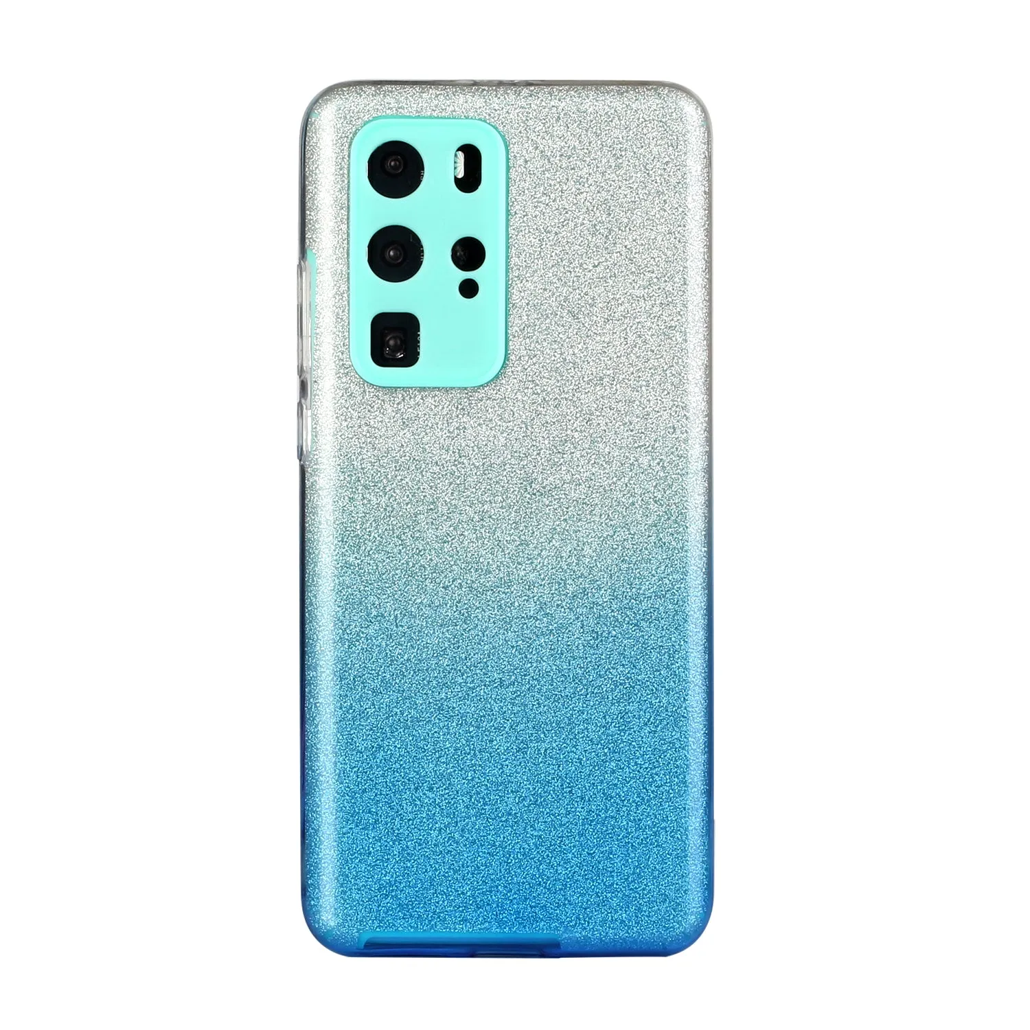 for HUAWEI P20 LITE/P30 LITE/P40 LITE/Nova6SE/Nova 7i Phone Case Gradient Color Glitter Powder Phone Cover with Airbag Bracket blue
