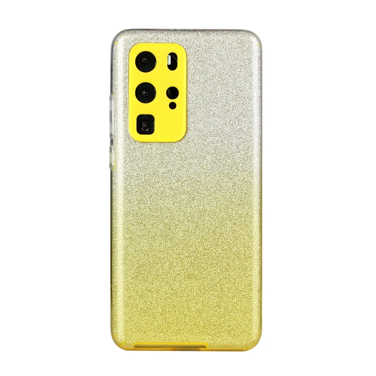for HUAWEI P20 LITE/P30 LITE/P40 LITE/Nova6SE/Nova 7i Phone Case Gradient Color Glitter Powder Phone Cover with Airbag Bracket yellow