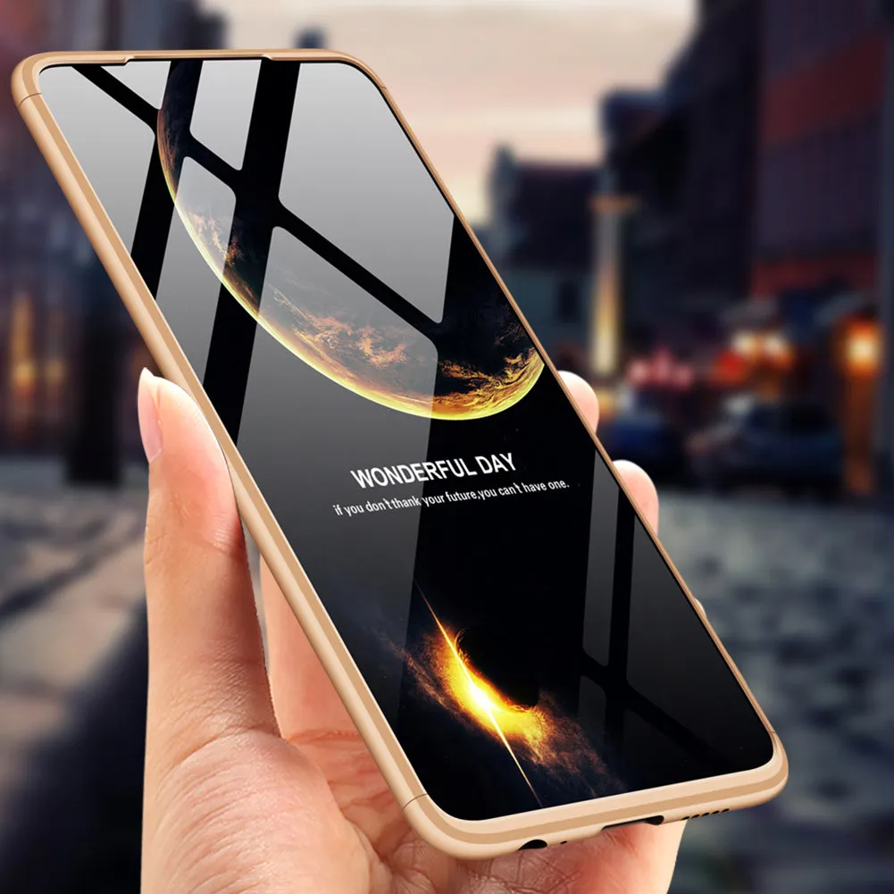 For HUAWEI P30 LITE Ultra Slim PC Back Cover Non-slip Shockproof 360 Degree Full Protective Case Blue black blue