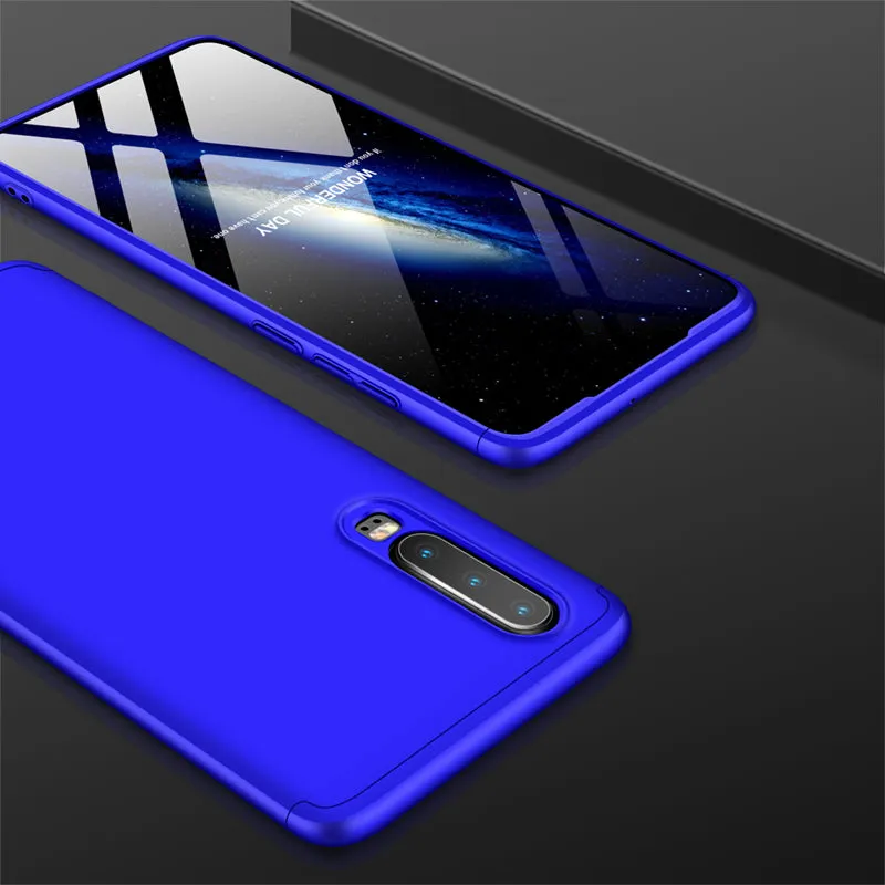 For HUAWEI P30 LITE Ultra Slim PC Back Cover Non-slip Shockproof 360 Degree Full Protective Case blue