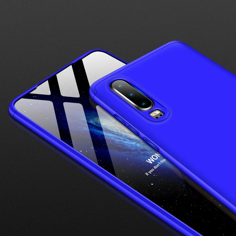 For HUAWEI P30 LITE Ultra Slim PC Back Cover Non-slip Shockproof 360 Degree Full Protective Case blue