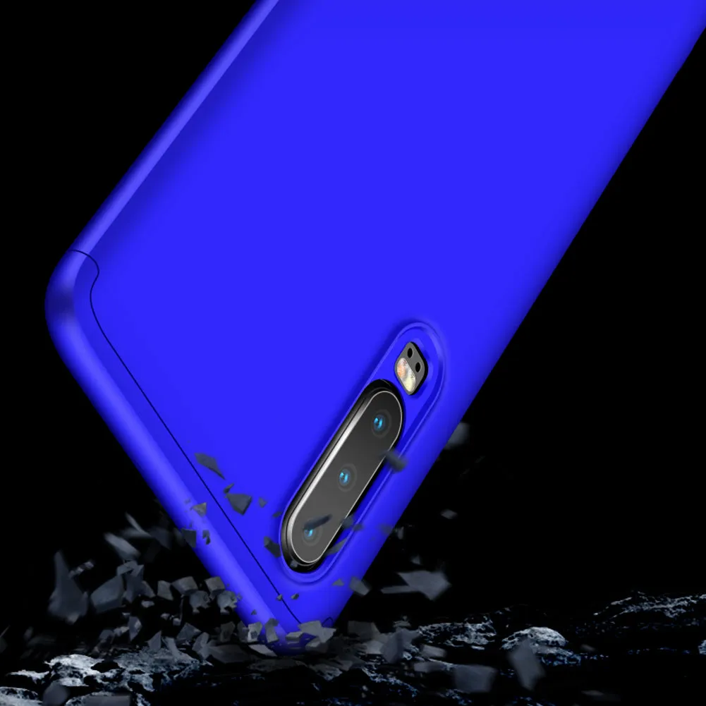 For HUAWEI P30 LITE Ultra Slim PC Back Cover Non-slip Shockproof 360 Degree Full Protective Case blue